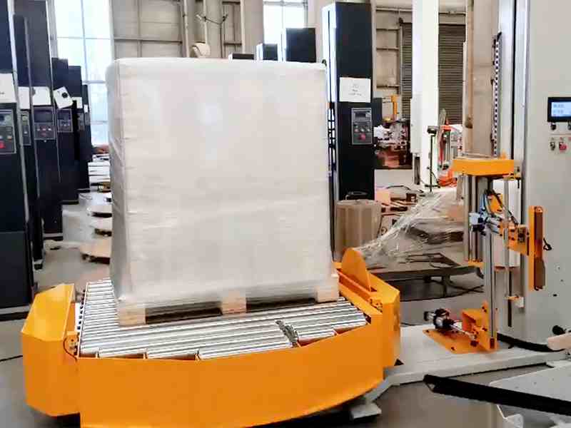 在线式托盘缠绕膜包装机，让自动化产线包装效率提升一倍