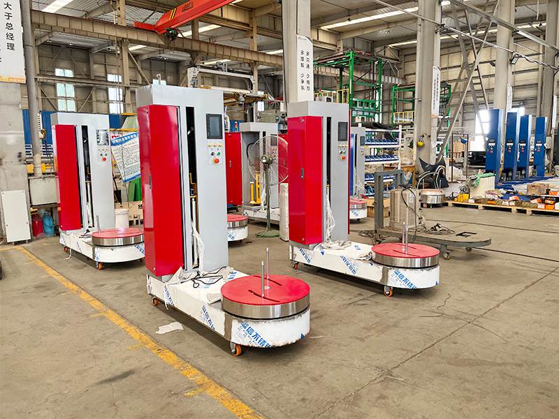 机场旅客自助打包机，预拉伸省膜30%，行李防护更紧密