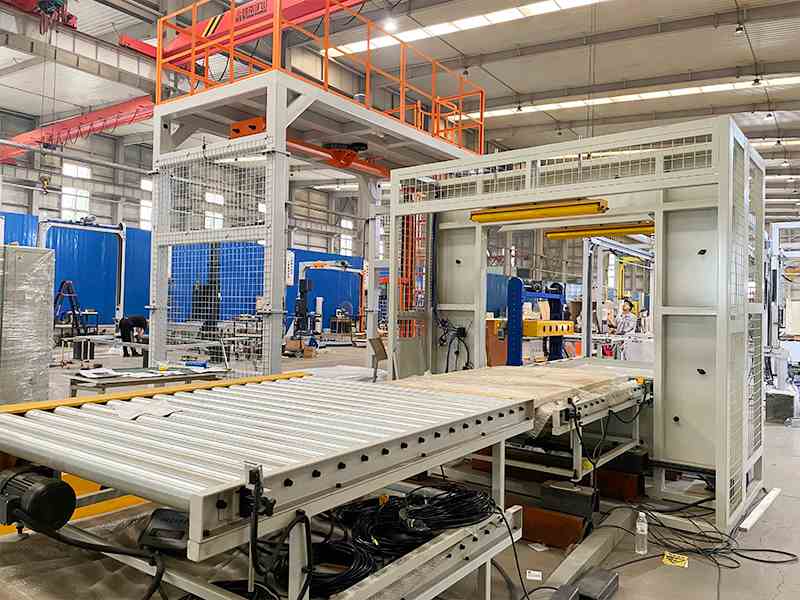 适配管材型材流水线的水平缠绕膜包装机，支持自动输送连续作业