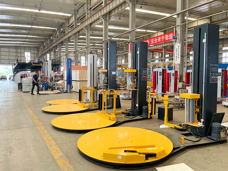 自动上断膜托盘缠膜机&nbsp;自动完成托盘薄膜包装