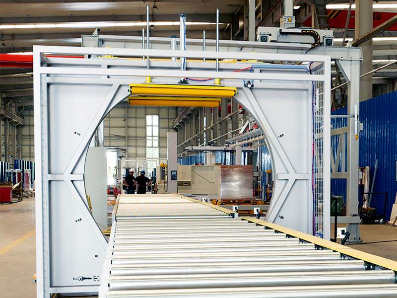 适用于管材型材连续包装的水平式缠绕机设备解决长形货物缠膜难题