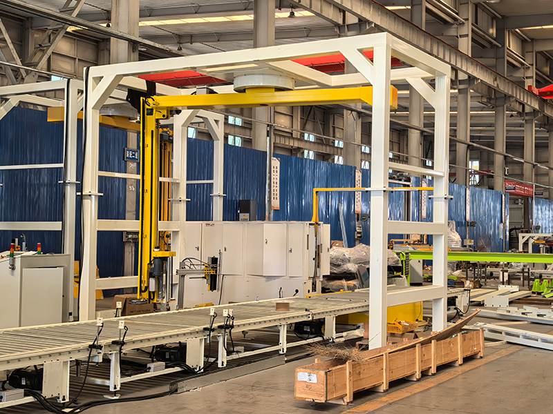 高托盘货物包装易晃动？摇臂缠膜机实现静止加固缠绕