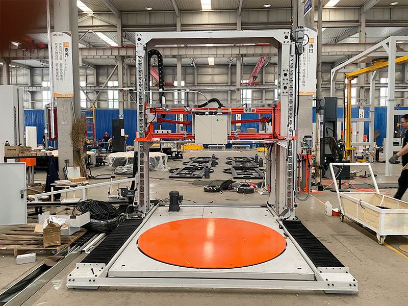 自动打托缠膜机用于整托成型与外