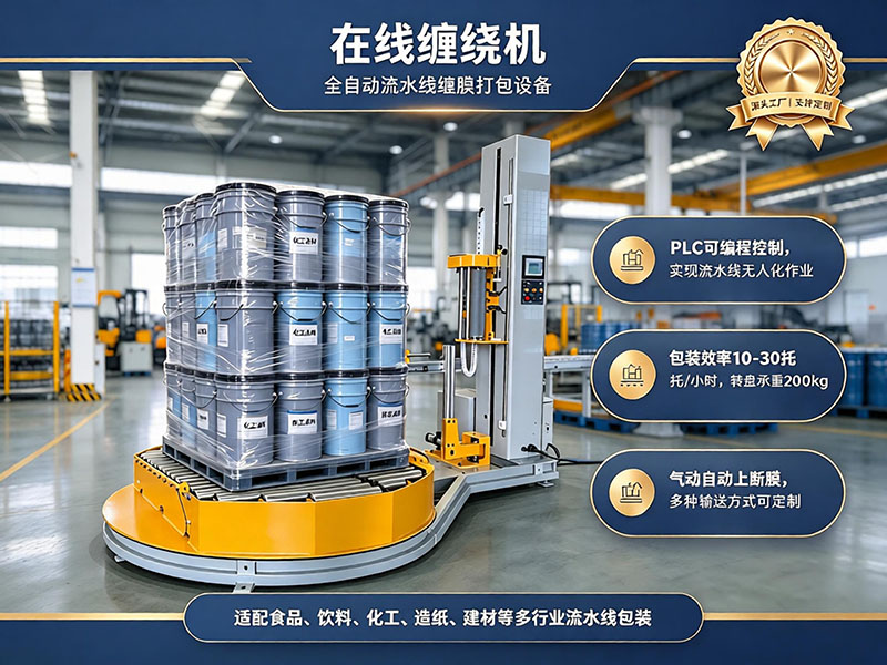 涂料托盘缠膜改造案例-化工涂料防